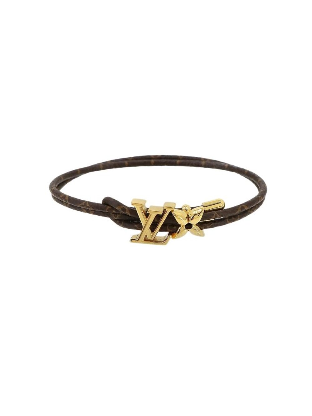 Louis Vuitton Monogram Bracelet LV Blue Brown Gold